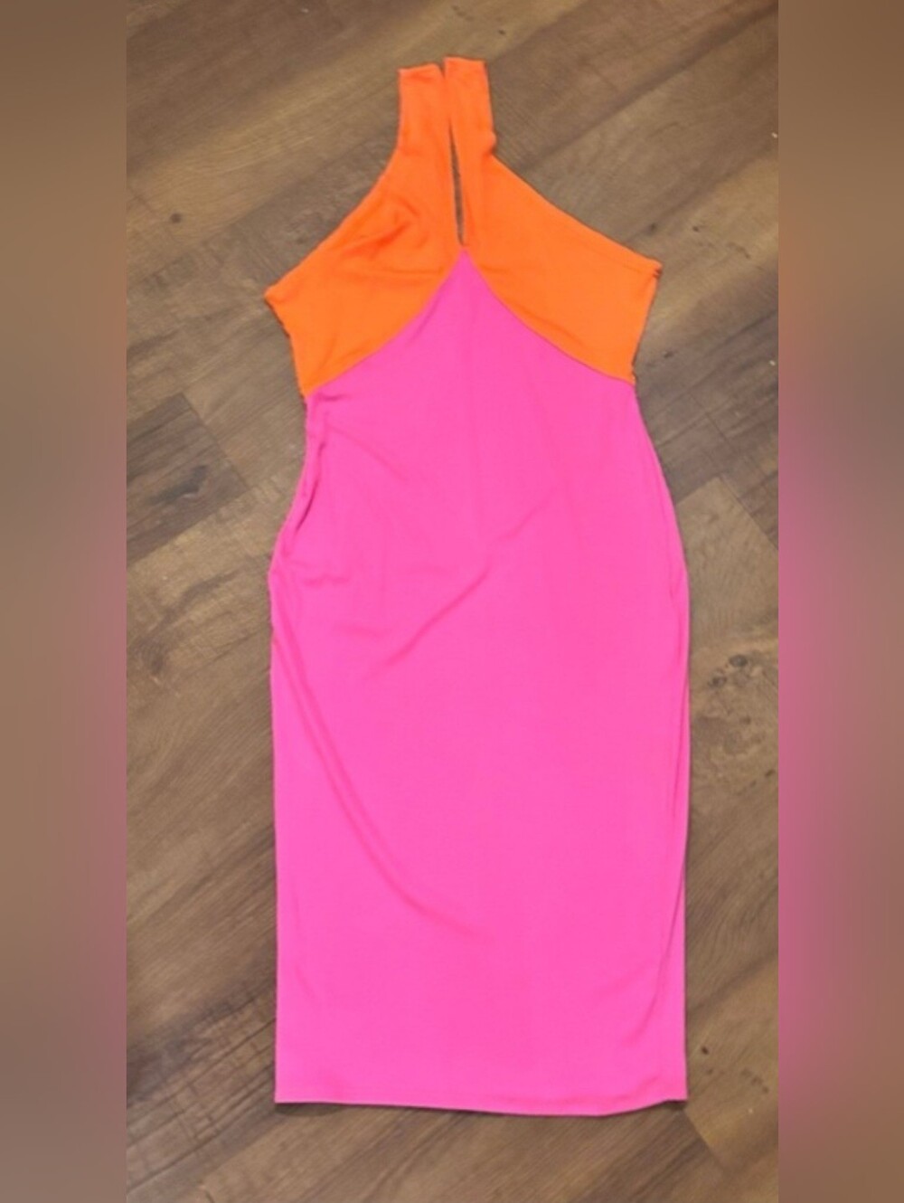 Shein Beachy Neon Pink and Orange Bodycon Dress Size Large